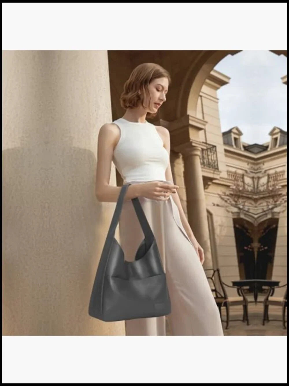 Vegan Leather Hobo Bag Large Soft Shoulder Tote Purse Everyday Chic